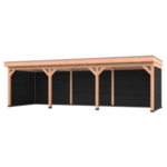 Douglas overkapping met overstek 300×900 + wanden, Verando
